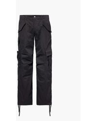 Rhude - Ceremonia Flap-pocket Wide-leg Cotton-canvas Trousers - Lyst