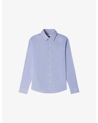 Sandro - Striped Long-Sleeved Cotton-Blend Shirt - Lyst