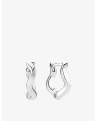 Sif Jakobs - Ellera Waves Pianura Rhodium-Plated Hoop Earrings - Lyst