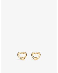 Tiffany & Co. - Open Heart 18ct Yellow- Stud Earrings - Lyst