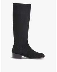 Whistles - Lisa Stretch Heeled Leather Knee-High Boots - Lyst