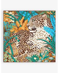 Cartier - Panther In The Jungle Graphic-print Silk-twill Scarf - Lyst