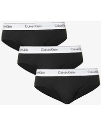 Calvin Klein - Logo-waistband Pack Of Three Stretch-cotton Briefs - Lyst