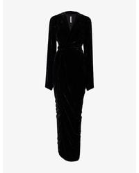 Rick Owens - Draped Wrap-Over Velvet Gown - Lyst