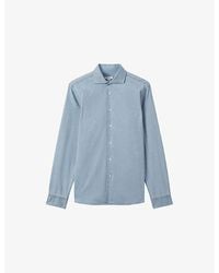 Reiss - Draper Cutaway-Collar Regular-Fit Cotton Shirt - Lyst