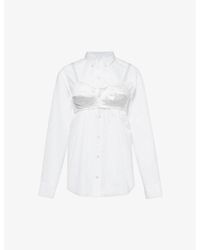 VAQUERA - Bra-detail Long-sleeved Cotton Shirt - Lyst