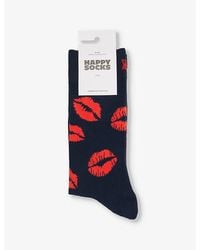 Happy Socks - Kisses Cotton-Blend Socks - Lyst