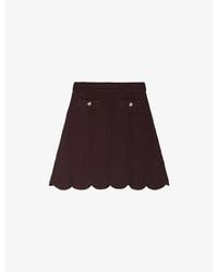 Sandro - Decorative Button-Embellished Stretch-Knit Mini Skirt - Lyst