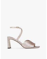 Jimmy Choo - Karli 75 Platform Glitter Leather Heeled Sandals - Lyst