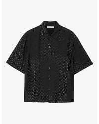 AllSaints - Fade Polka-Dot Short-Sleeve Linen-Blend Shirt - Lyst