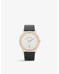 Jaeger-lecoultre - Q1232501 Master Ultra Thin Rose-gold, 0.85ct Diamond And Calfskin-leather Watch - Lyst