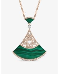 BVLGARI - Diva's Dream 18Ct Rose- 3.88Ct Brilliant-Cut Diamond, And Malachite Necklace - Lyst