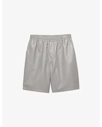 Prada - Leather Bermuda Shorts - Lyst