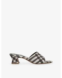 Burberry - Sloane 45 Check Canvas Mules - Lyst