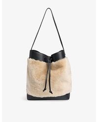 Whistles - Sasha Shearling And Leather Tote Bag - Lyst