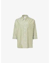 Weekend by Maxmara - Striped Long-Sleeve Cotton Shirt - Lyst