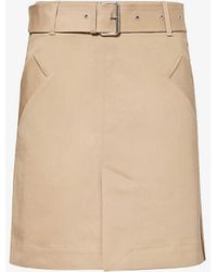 Totême - Mid-rise Split-hem Cotton Mini Skirt - Lyst