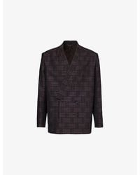 KENZO - Weave-Pattern Collarless Virgin-Wool And Cotton Kimono Jacket - Lyst