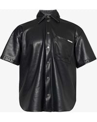 Honor The Gift - Brand-plaque Short-sleeved Relaxed-fit Faux-leather Shirt X - Lyst