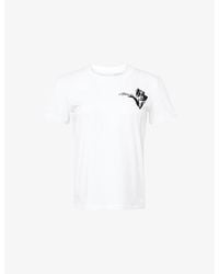 3.1 Phillip Lim - Tulip Embroidery Cropped Short-Sleeve Cotton-Jersey T-Shirt - Lyst