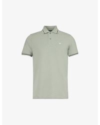 Emporio Armani - Logo-embroidered Regular-fit Stretch-cotton-piqué Polo Shirt X - Lyst