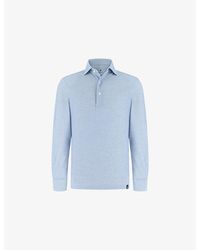 BOGGI - Long-Sleeved Cotton-Blend Polo Shirt - Lyst
