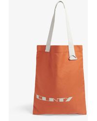 Rick Owens DRKSHDW Slogan-print Organic-cotton Tote Bag - Orange