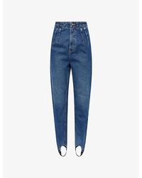 Mugler - Slim-Leg Stirrup Denim Jeans - Lyst
