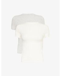 Skims - Round-Neck Pack-Of-Two Stretch-Cotton T-Shirt - Lyst