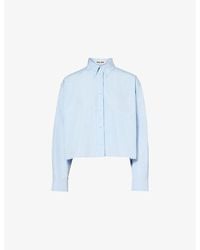 Miu Miu - Cropped Cotton-poplin Shirt - Lyst