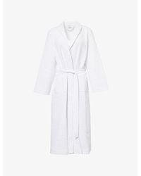 Lounge Underwear - Waffle Texture Cotton-Blend Dressing Gown - Lyst