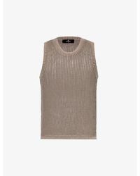 Represent - Sleeveless Open-knit Cotton Knitted Vest - Lyst