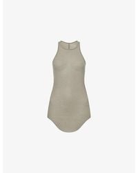 Rick Owens - Basic Ribbed Silk-Blend Tank Top - Lyst