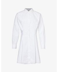 FRAME - Pleated Regular-fit Organic-cotton Mini Dress - Lyst