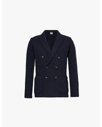 Eleventy - Double-Breasted Knitted Wool Blazer Xxl - Lyst