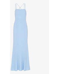 Whistles - Emily Square-neck Strappy Stretch-crepe Maxi Dress - Lyst