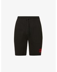 HUGO - Logo-Patch Relaxed-Fit Cotton-Jersey Shorts - Lyst