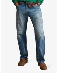 Polo Ralph Lauren - Destressed Straight-Leg Denim Jeans - Lyst