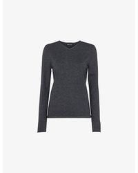 Whistles - Mila V-Neck Cotton-Blend Jumper - Lyst