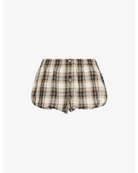 Acne Studios - Check-Print Relaxed-Fit Woven Shorts - Lyst