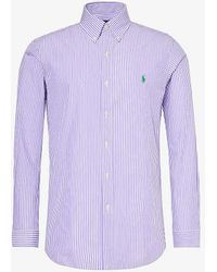 Polo Ralph Lauren - Logo-embroidered Stripe Stretch-cotton Shirt X - Lyst