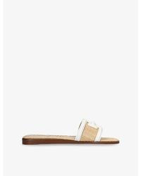 Sam Edelman - Irina Branded-Strap Leather And Woven Sandals - Lyst