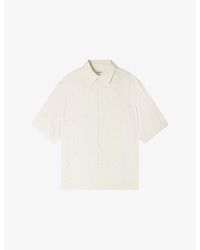 Sandro - Square-Cross Short-Sleeve Woven Shirt - Lyst