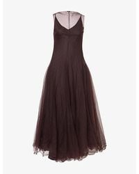 Marc Le Bihan - Semi-Sheer Silk And Mesh Maxi Dress - Lyst