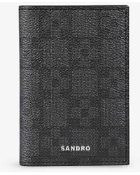 Sandro - Monogram-print Logo-embossed Coated-canvas Card Holder - Lyst
