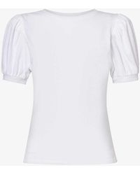 PAIGE - Matcha Puffed-sleeve Cotton-jersey T-shirt X - Lyst