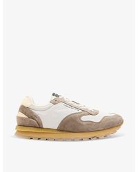 AllSaints - Rimini Logo-print Suede And Leather Low-top Trainers - Lyst