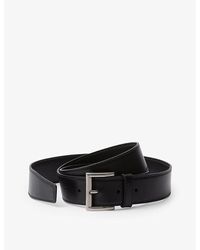Prada - Logo-Engraved Smooth Leather Belt - Lyst