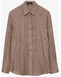 JOSEPH - Bercy Crinkled Relaxed-fit Silk-habotai Blouse - Lyst
