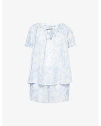 Desmond & Dempsey - Idyllic Short-Sleeve Cotton Pyjama Set - Lyst